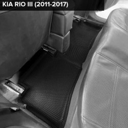 3D коврики EVA с бортами Kia Rio III седан, хэтчбек, универсал (2011-2017)